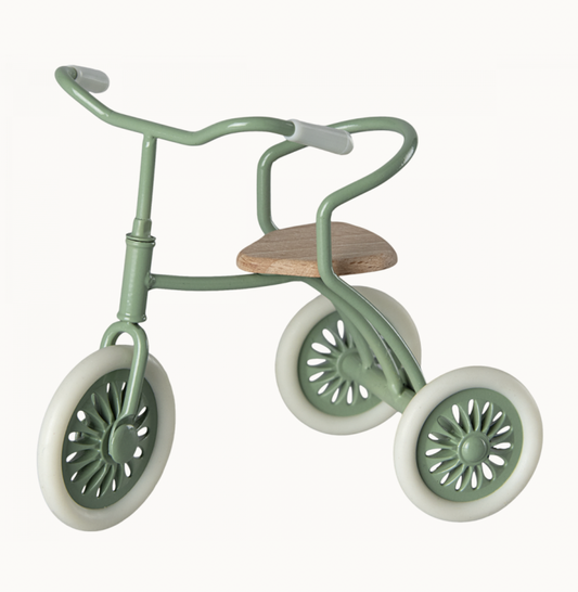 Tricycle dans son abri vert Maileg